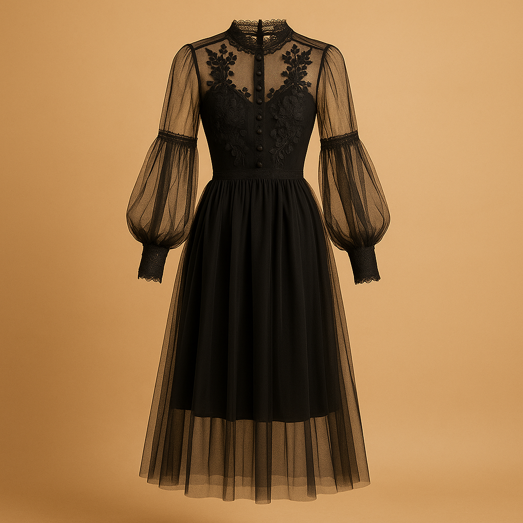 Coralie™ | Robe Fleurie Col Montant