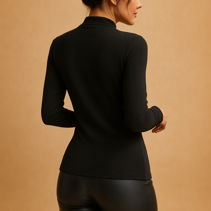 Ysaline™ | Blouse Col Montant Plissé