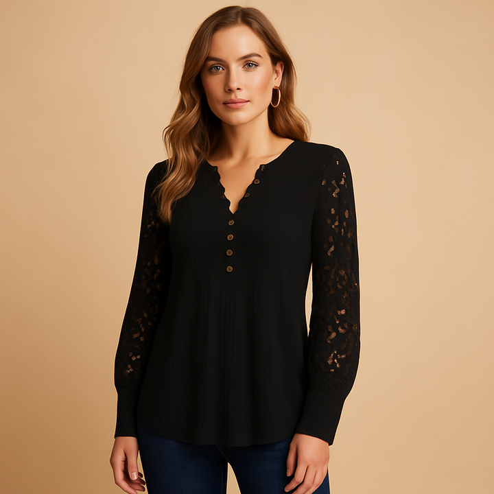 Coralie™ | Blouse Col V Dentelle