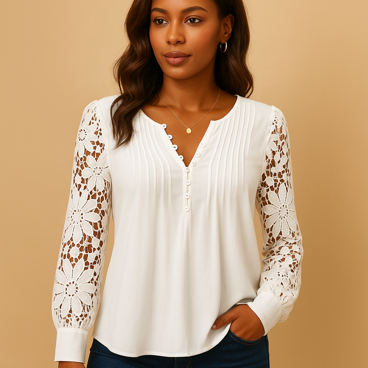 Coralie™ | Blouse Col V Dentelle