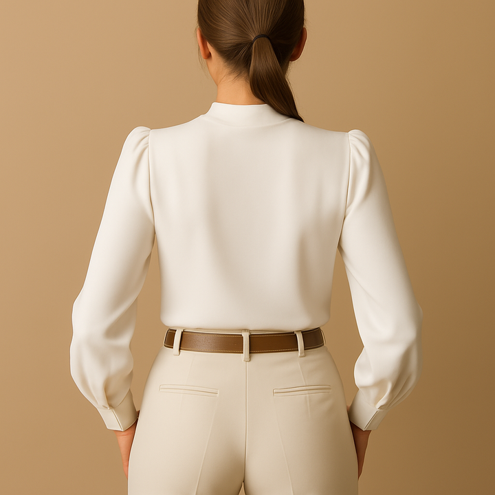 Éléonore™ | Blouse Volants Col Montant