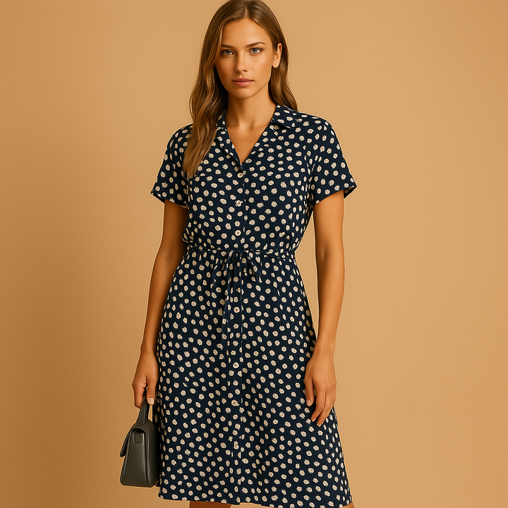 Hélène™ | Robe Midi Manches Courtes