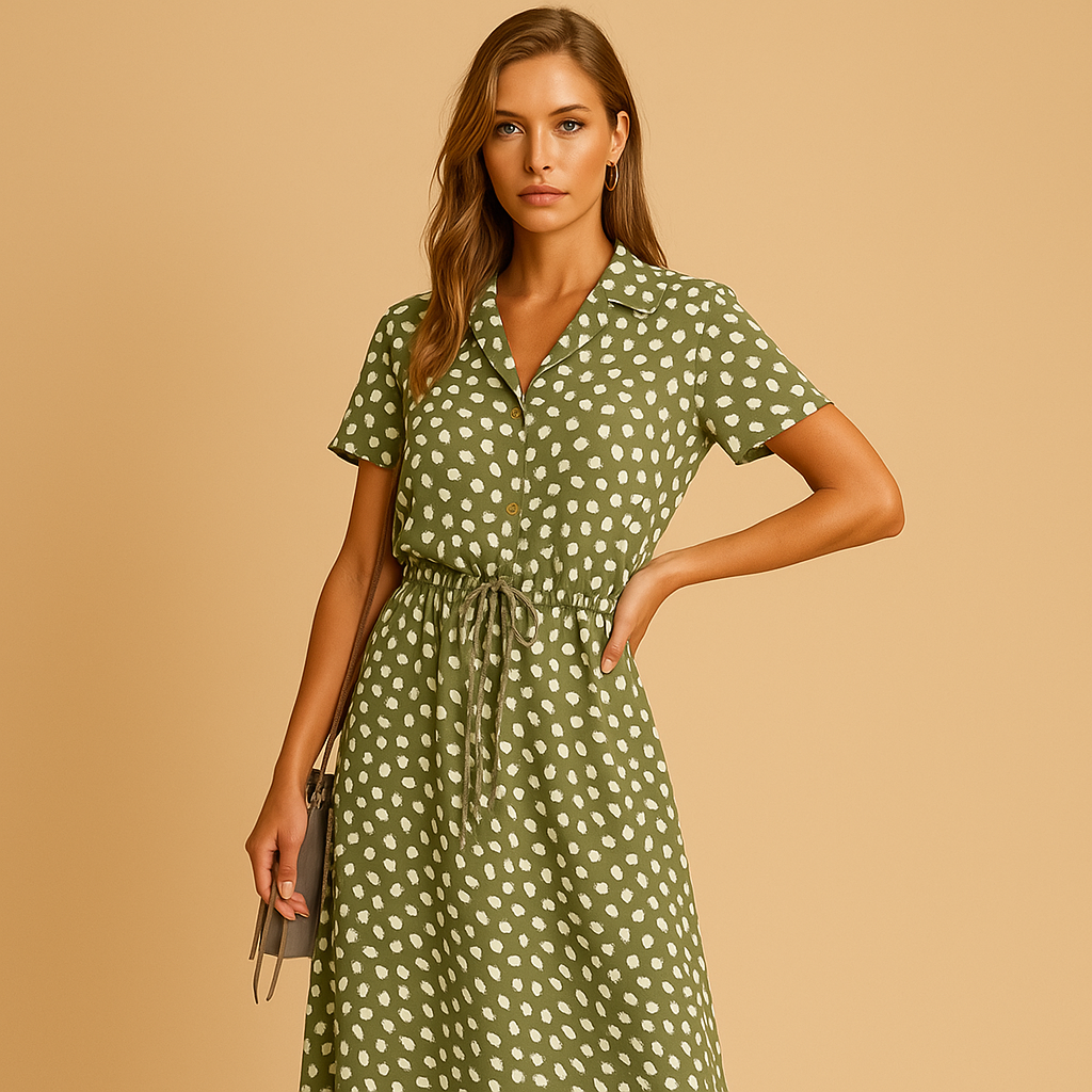 Hélène™ | Robe Midi Manches Courtes