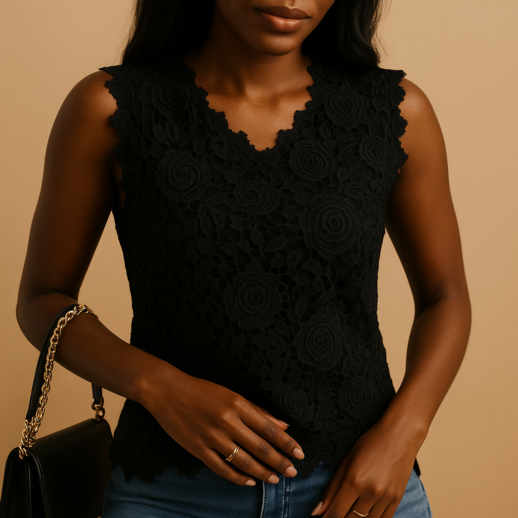 Lucienne™ | Blouse Dentelle Col Rond