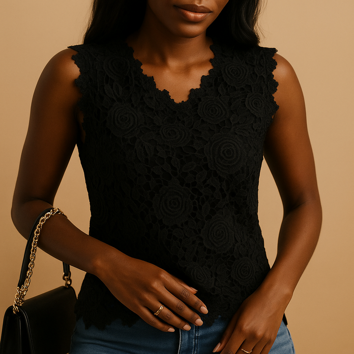 Lucienne™ | Blouse Dentelle Col Rond