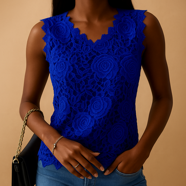 Lucienne™ | Blouse Dentelle Col Rond