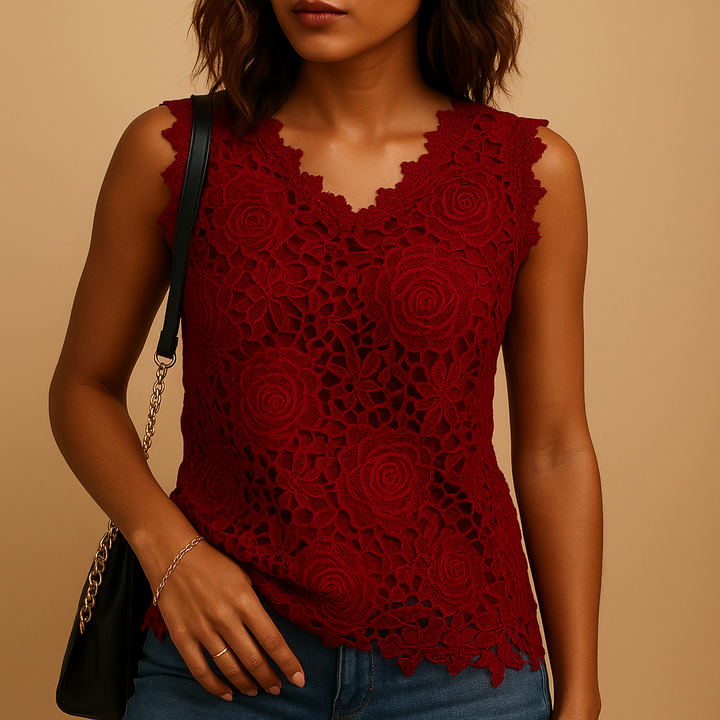 Lucienne™ | Blouse Dentelle Col Rond