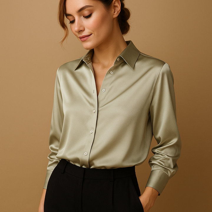 Léonie™ | Blouse Boutonnée Col V