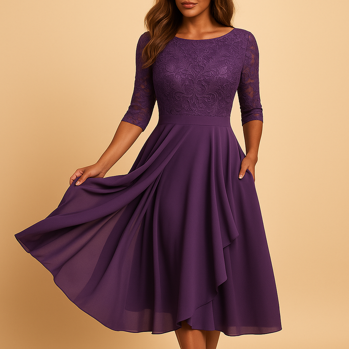 Anaïs™ | Robe Midi Dentelle