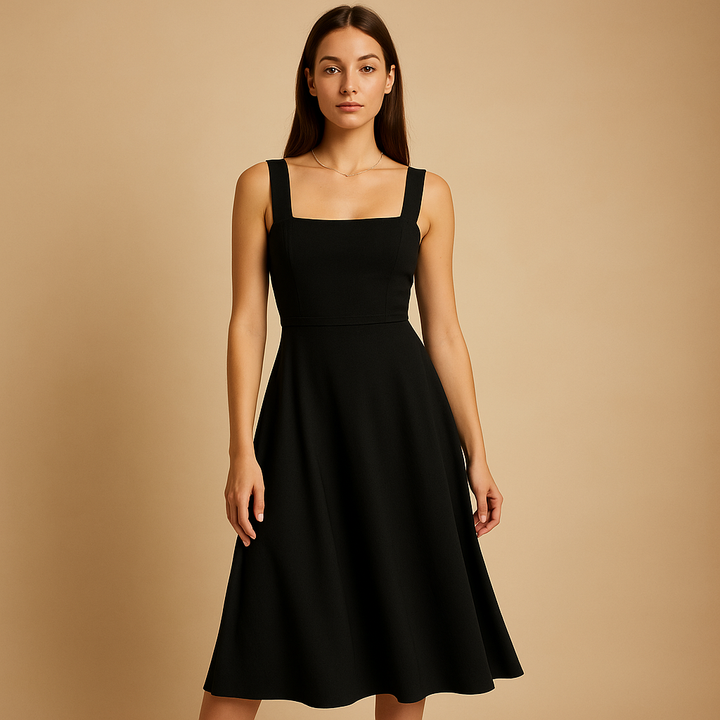 Odette™ | Robe Midi Encolure Carrée