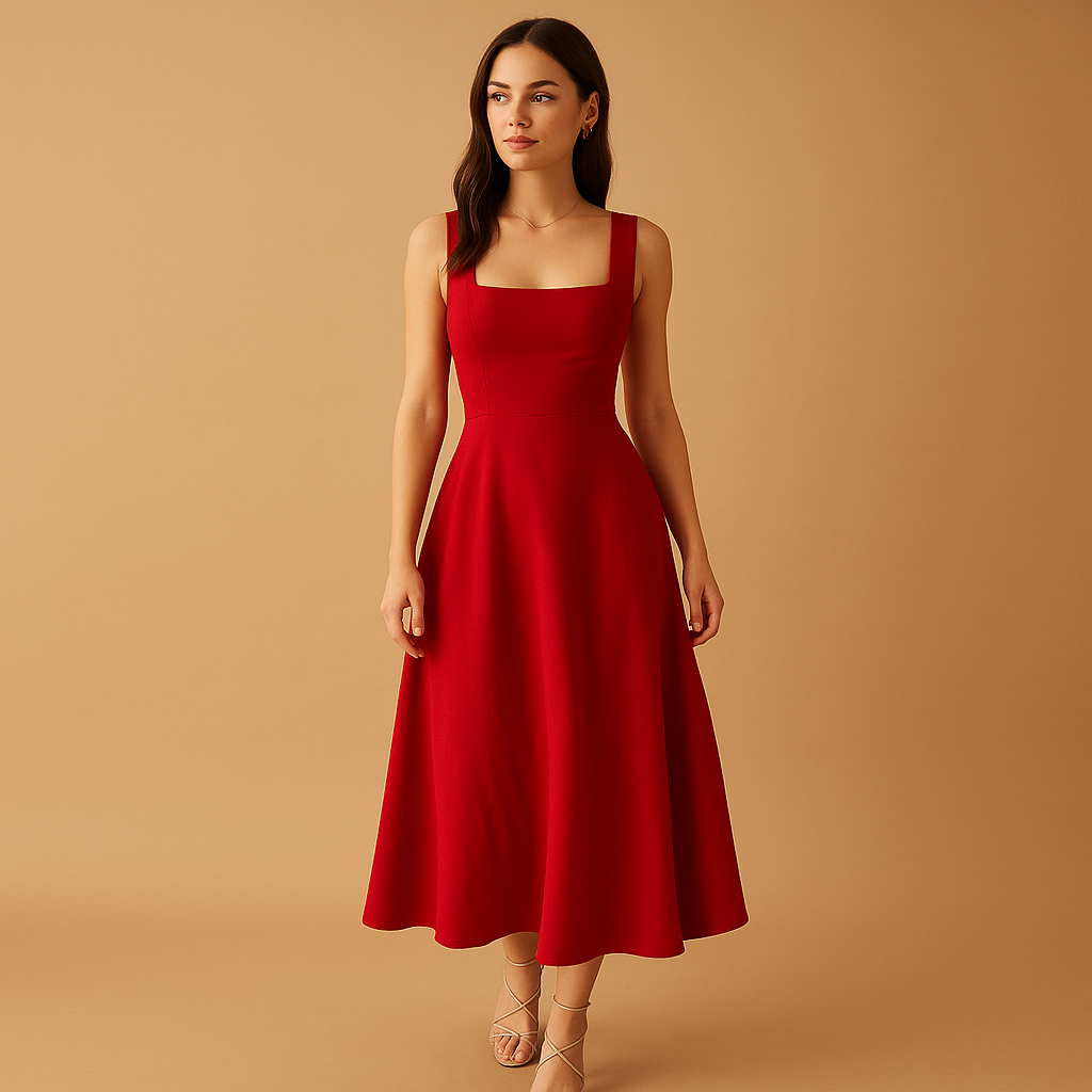 Solène™ | Robe Midi Lacets