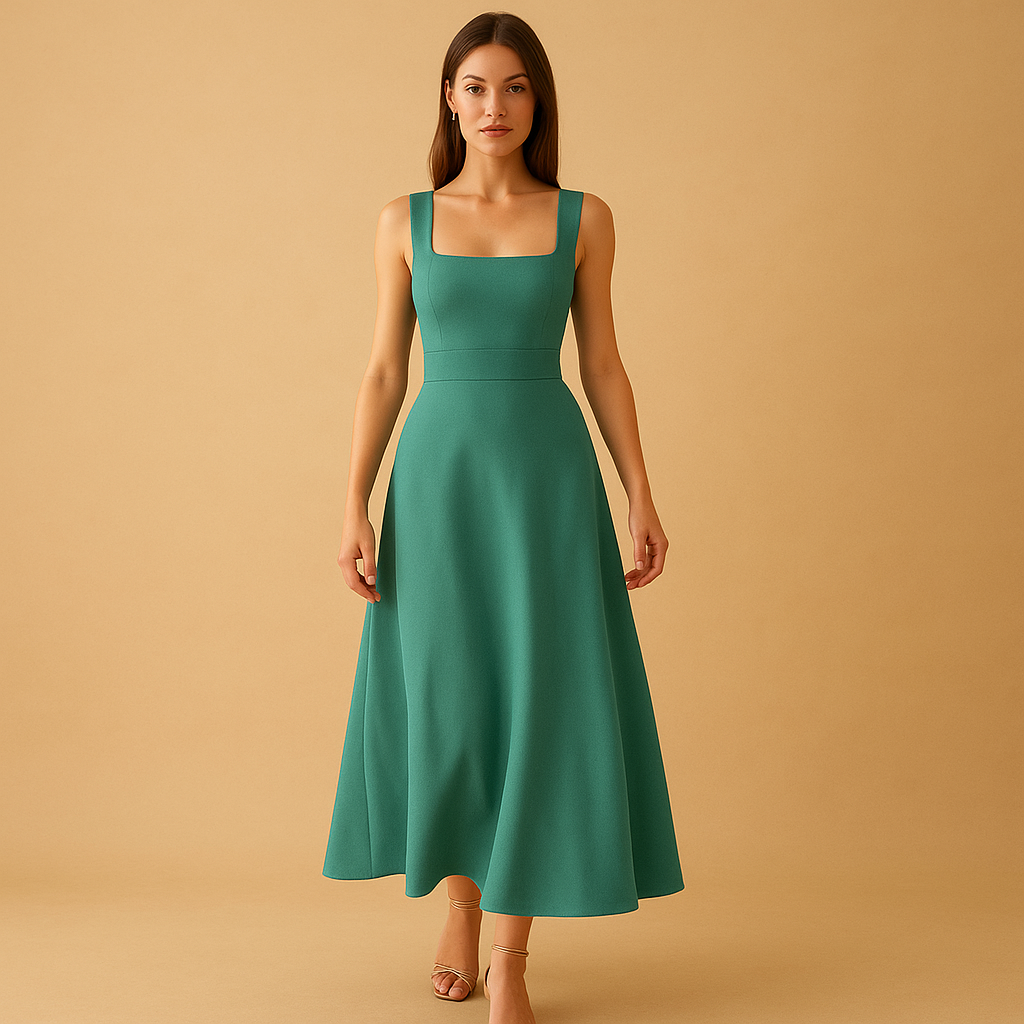 Solène™ | Robe Midi Lacets