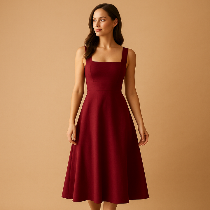Solène™ | Robe Midi Lacets