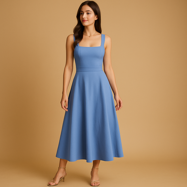 Solène™ | Robe Midi Lacets