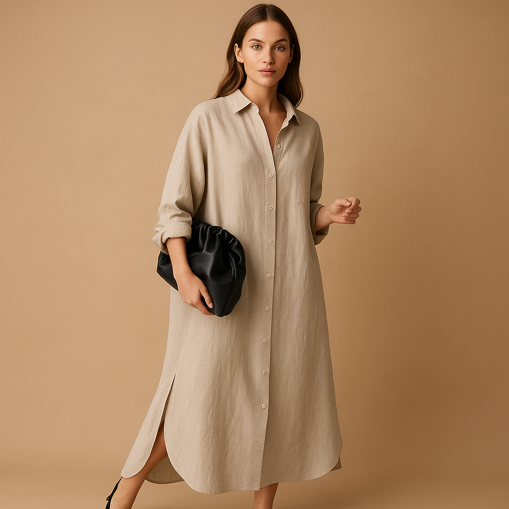 Gaëtane™ | Robe Chemise Chanvre