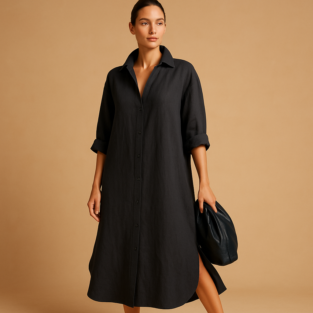 Gaëtane™ | Robe Chemise Chanvre