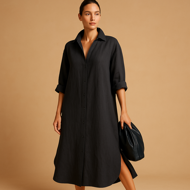 Gaëtane™ | Robe Chemise Chanvre