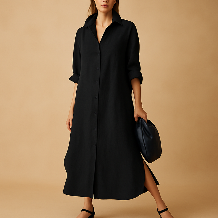 Gaëtane™ | Robe Chemise Chanvre