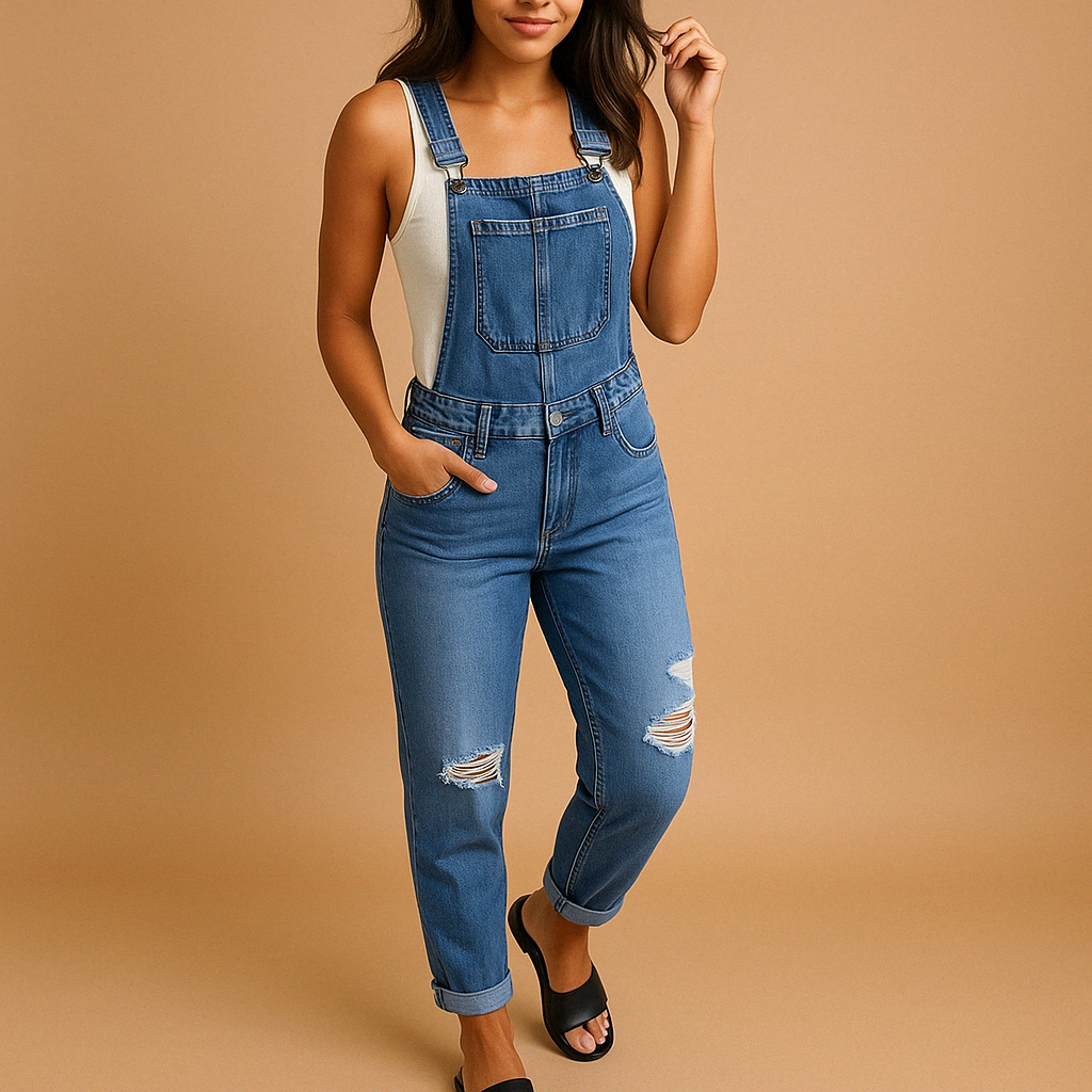 Aurélie™ | Salopette Denim Délavé