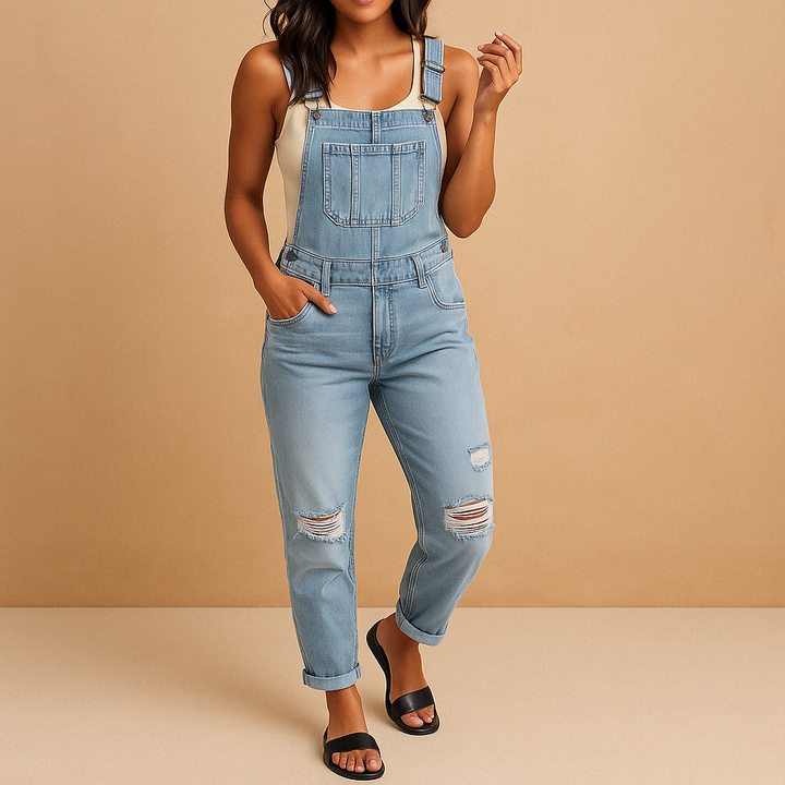 Aurélie™ | Salopette Denim Délavé
