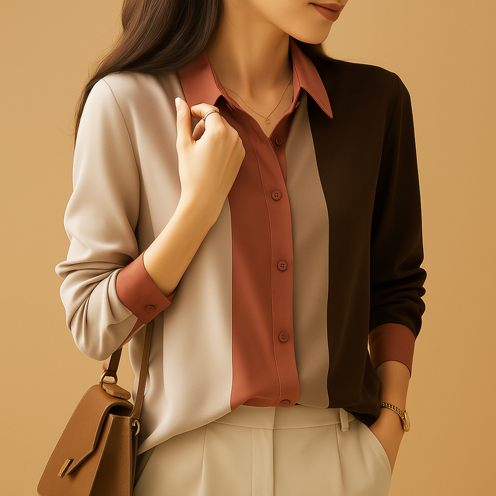 Maïwenn™ | Blouse Satin Patchwork