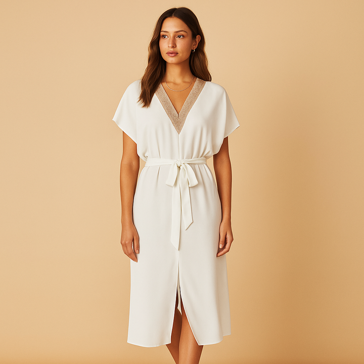 Lucienne™ | Robe Midi Blanche
