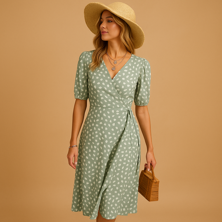 Élina™ | Robe Pois Décolleté V