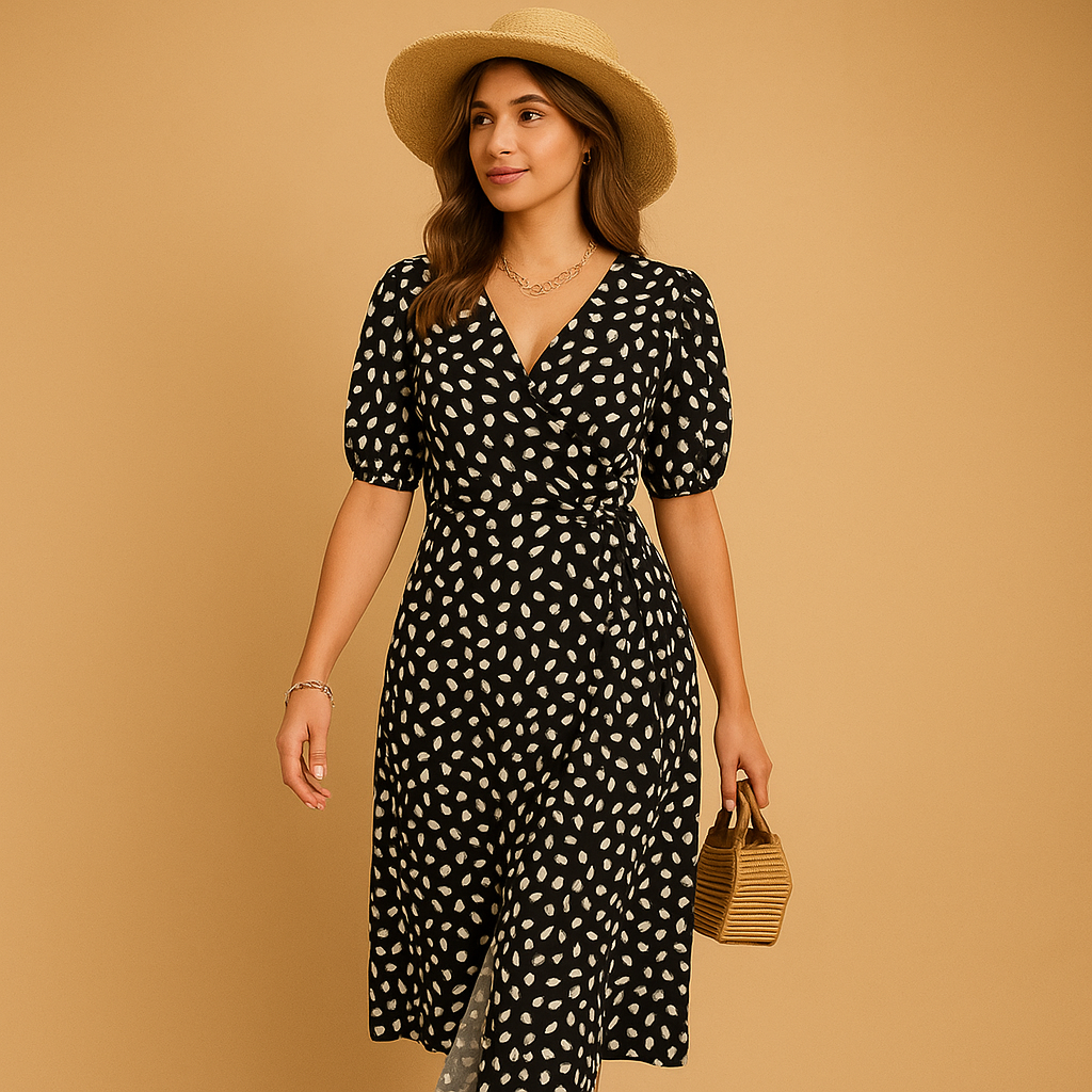 Élina™ | Robe Pois Décolleté V