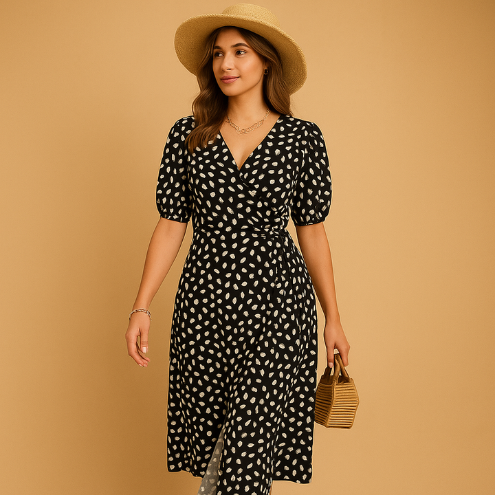 Élina™ | Robe Pois Décolleté V