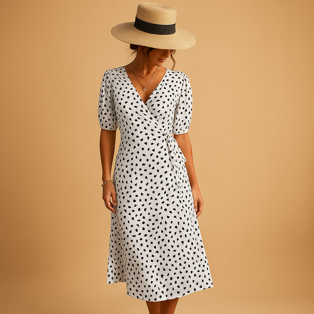 Élina™ | Robe Pois Décolleté V